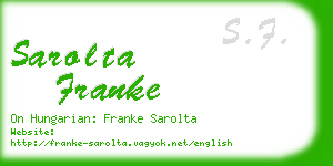 sarolta franke business card